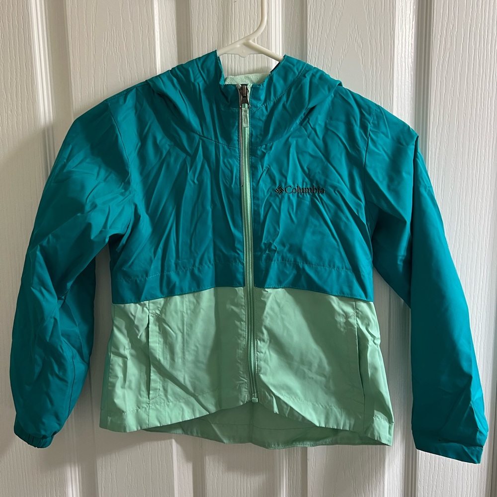 Girls/Boys Columbia Turquoise and Light Green Jacket - Picture 1 of 7